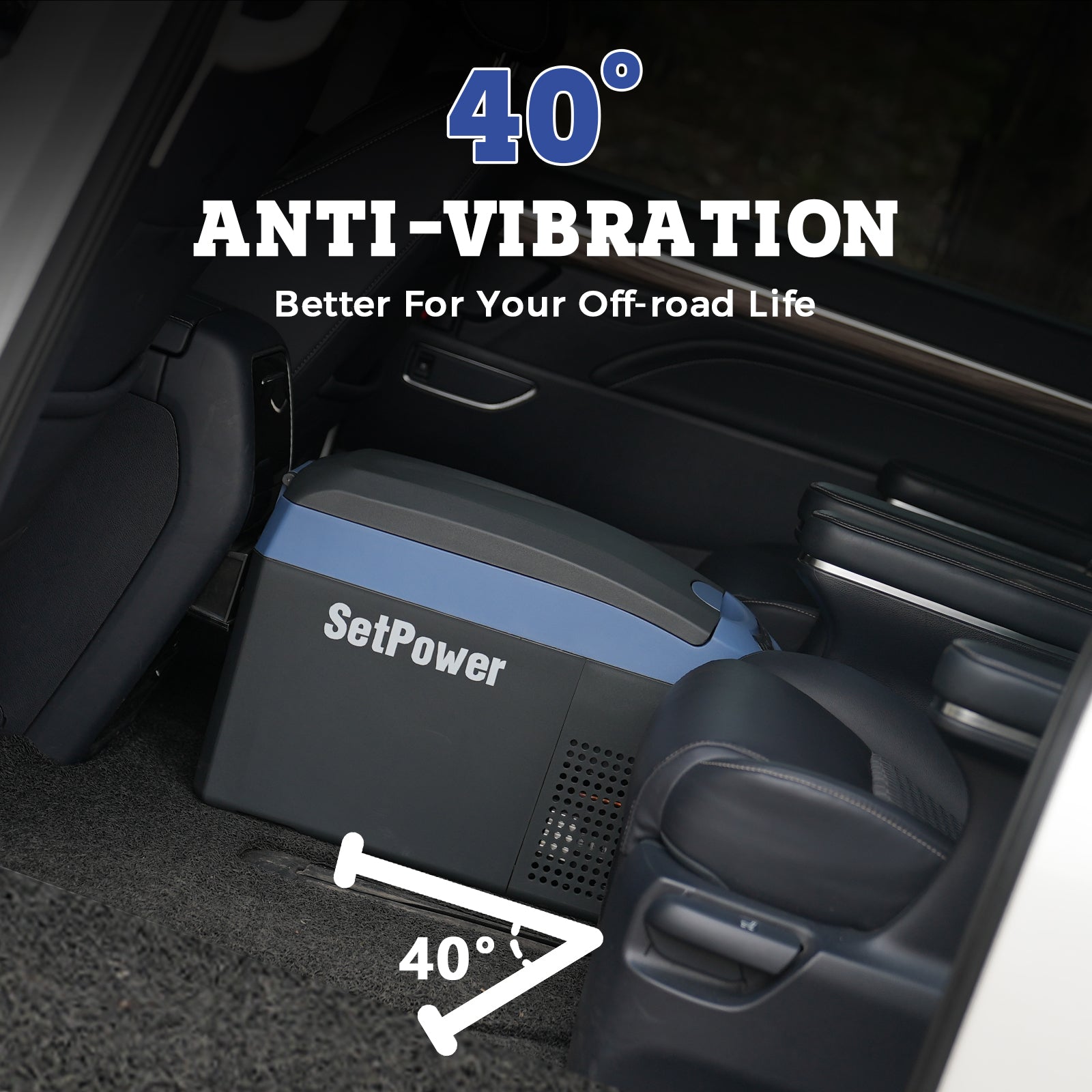 Setpower 16Qt AB15 Blue Armrest Car Refrigerator 12V Fridge For MPV