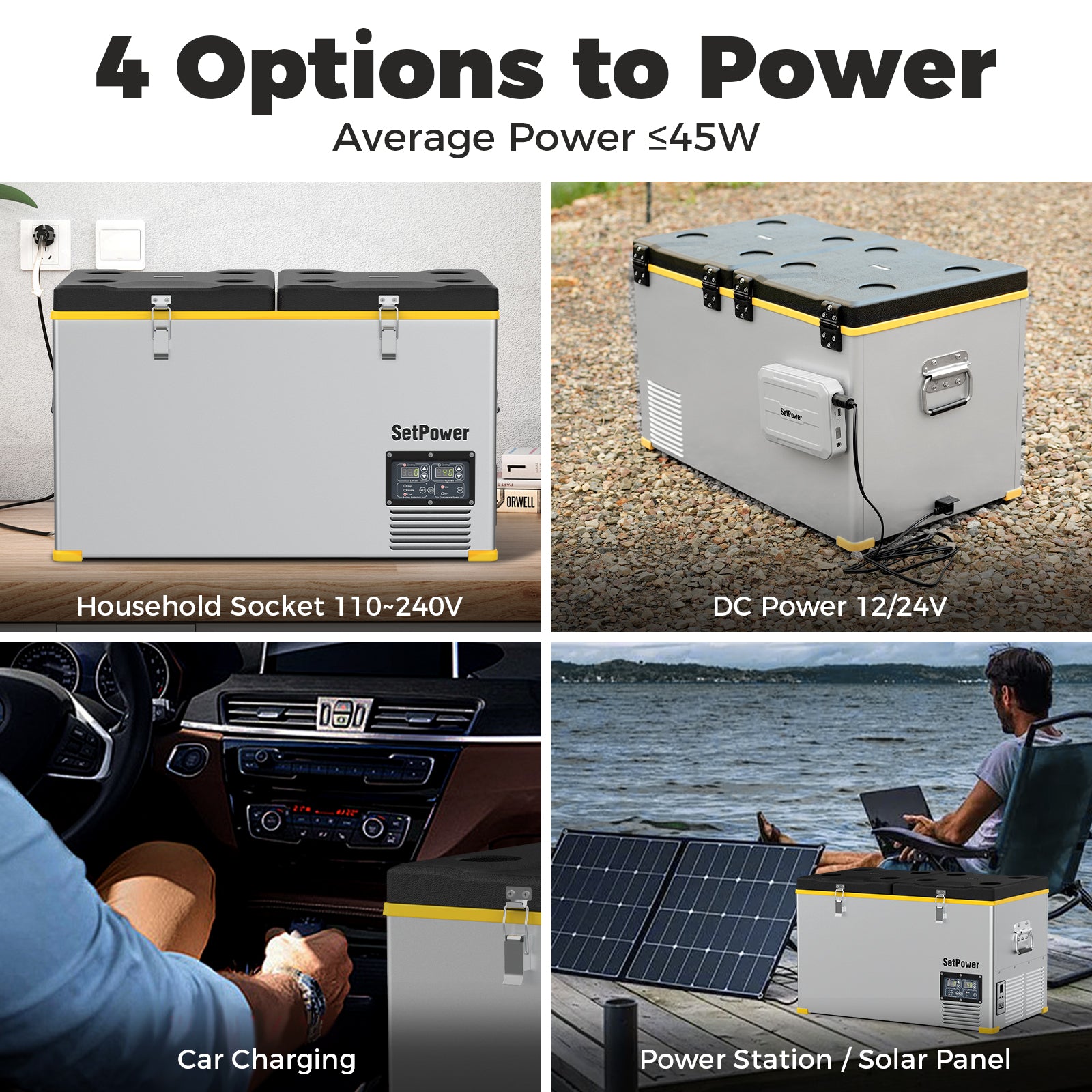 $458 Only SetPower RV65D 12 Volt Electric Refrigerator 68.6Qt Ice Cooler For Truck RV