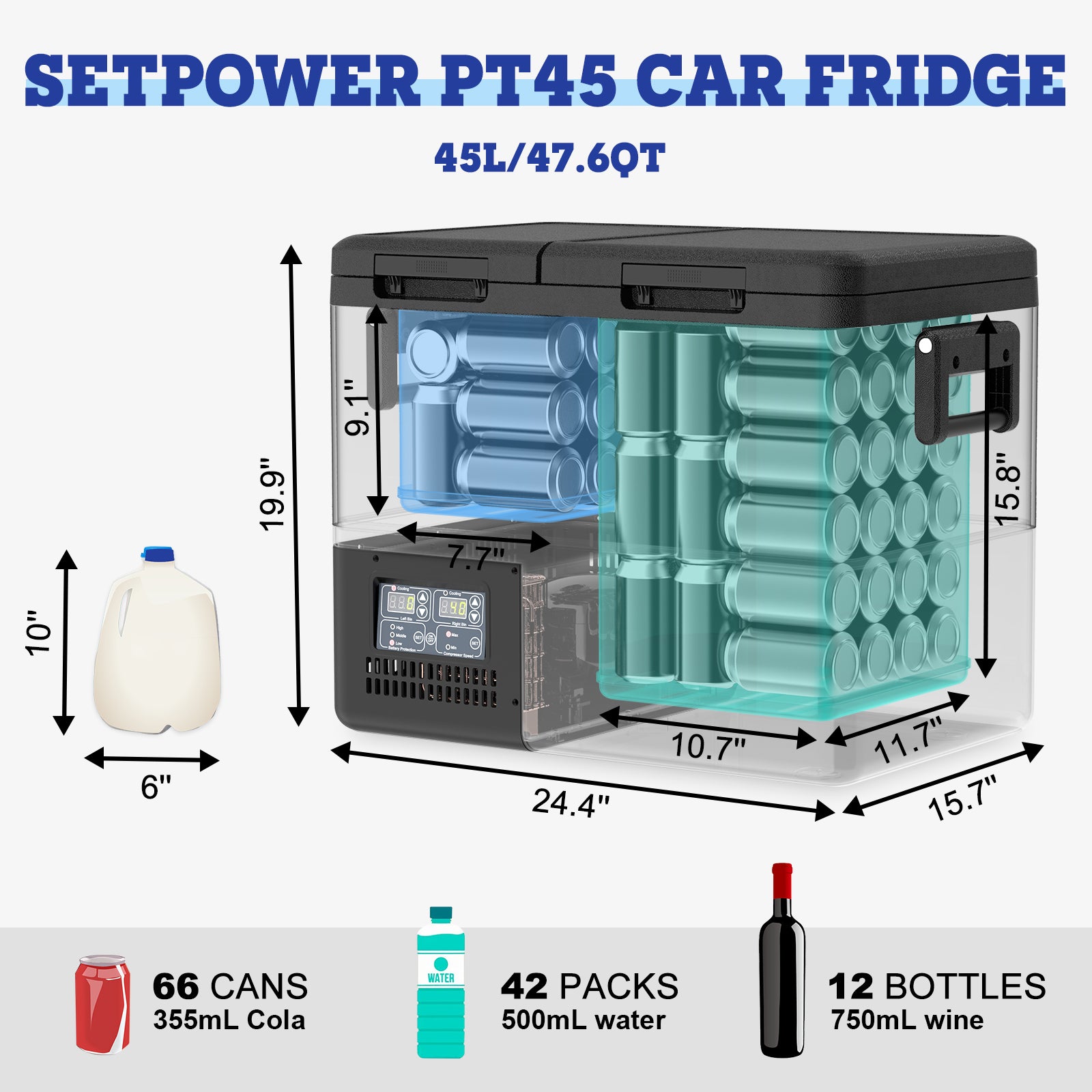 Combo - Setpower 37/47.6/58 Quart PT Series + 15.8/21Qt MC20 12 Volt Refrigerator