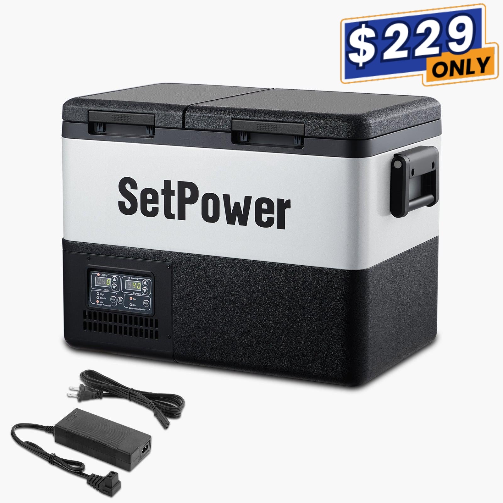 $229 Only | Setpower 37Qt PT35 12V RV Fridge Freezer Portable Car Refrigerator