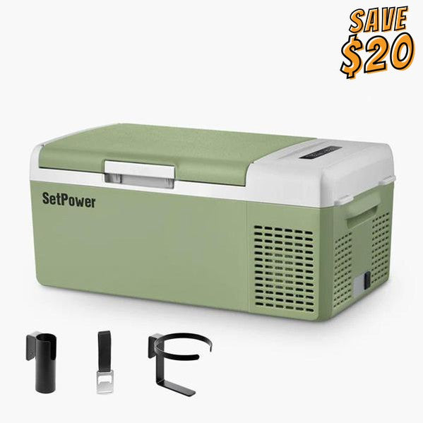 Setpower 15.8Qt FC15 Portable 12V Car Refrigerator With 3 Free Gifts - $109 Only