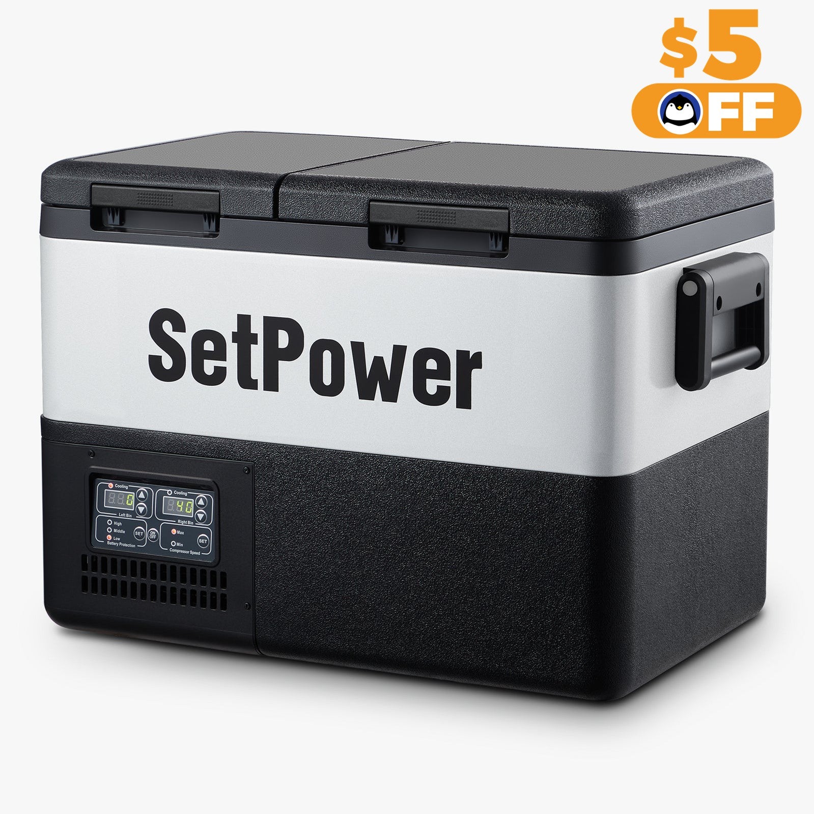 $299 Only Setpower PT35 12V Fridge Freezer Portable Refrigerator in the Car | 37Qt Dual Zone