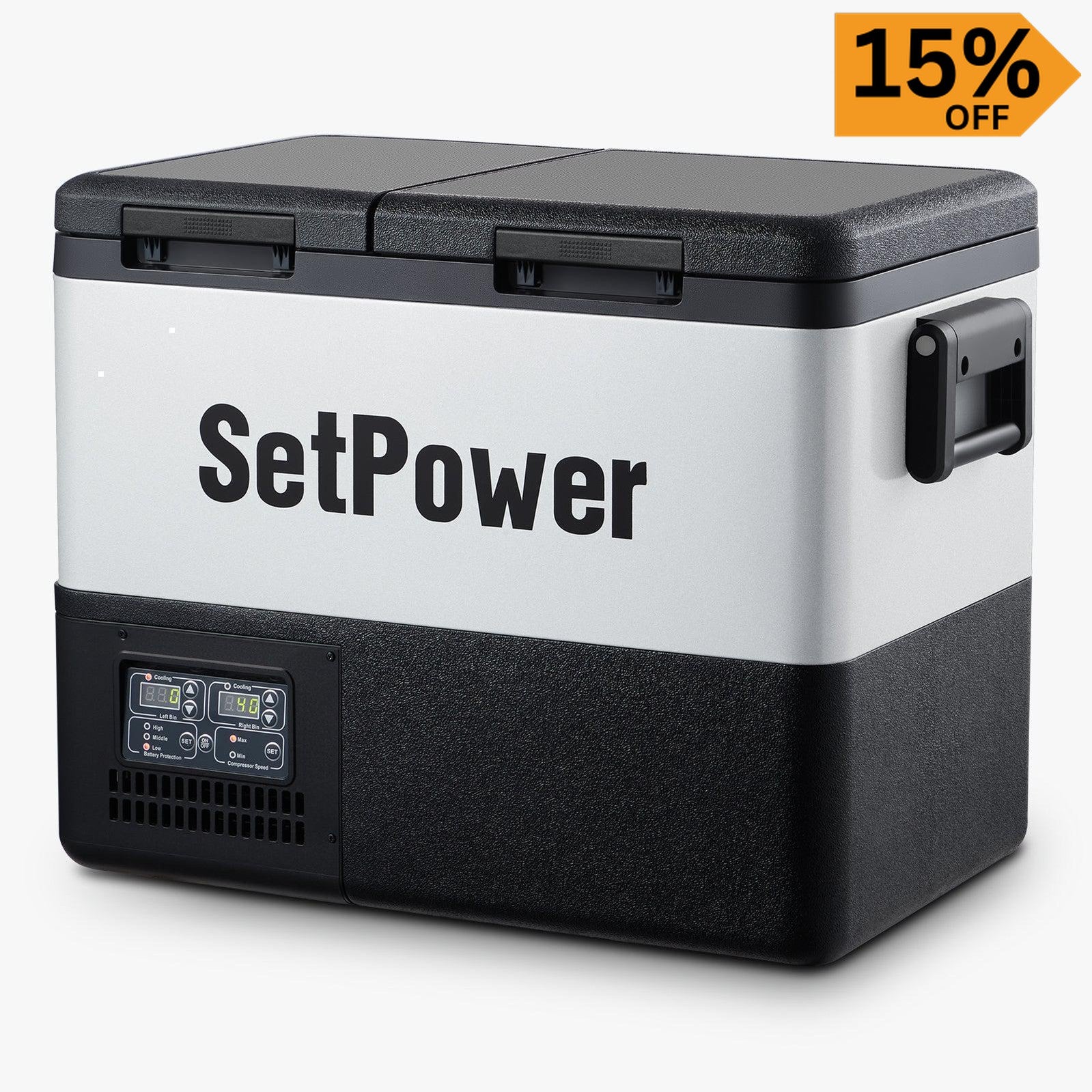 Setpower 47.6Qt 45L PT45 12V Freezer Camper Trailer Refrigerator | Dual Zone