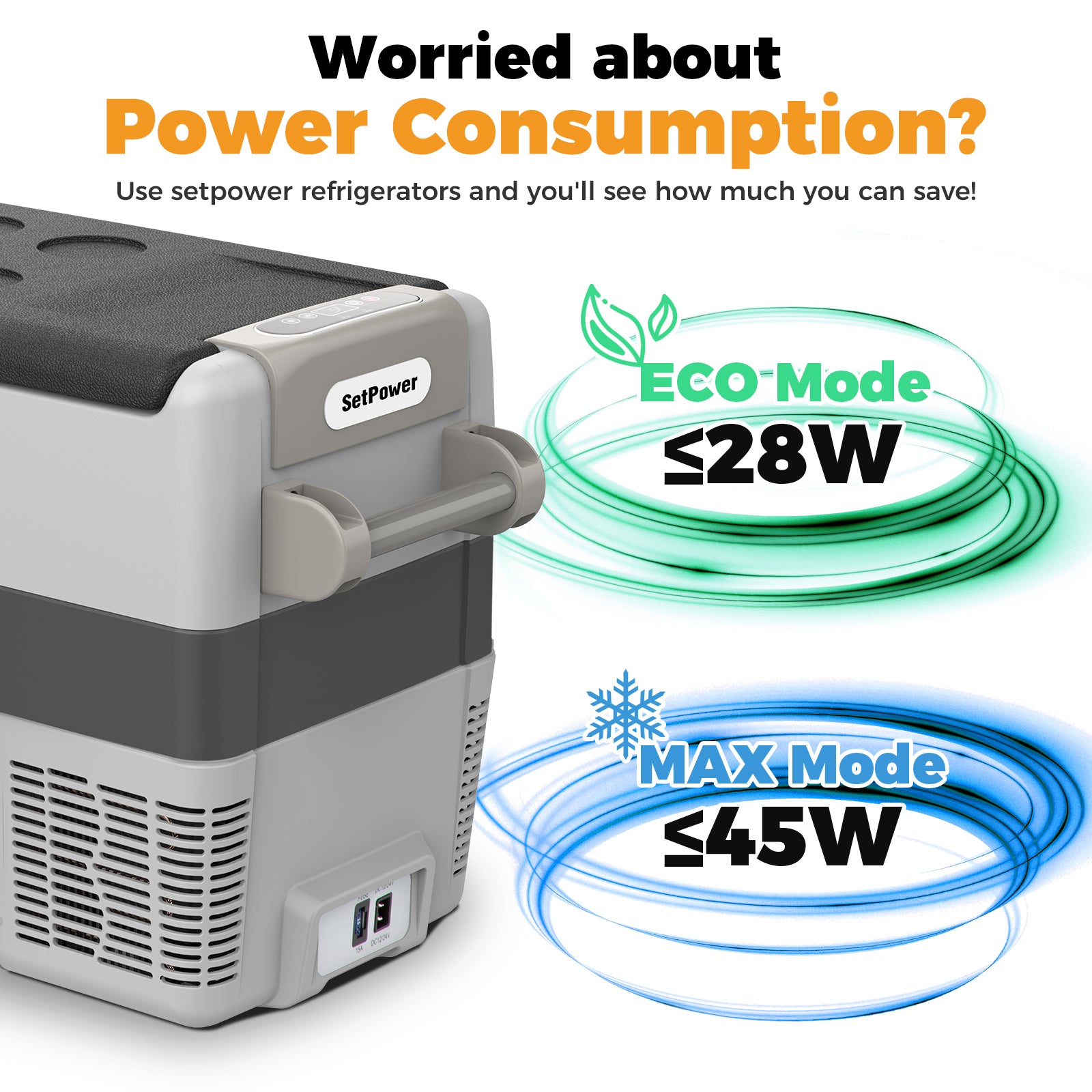 $303 Only | Setpower AJ50 12V Portable Refrigerator RV Car Refrigerator 53Qt