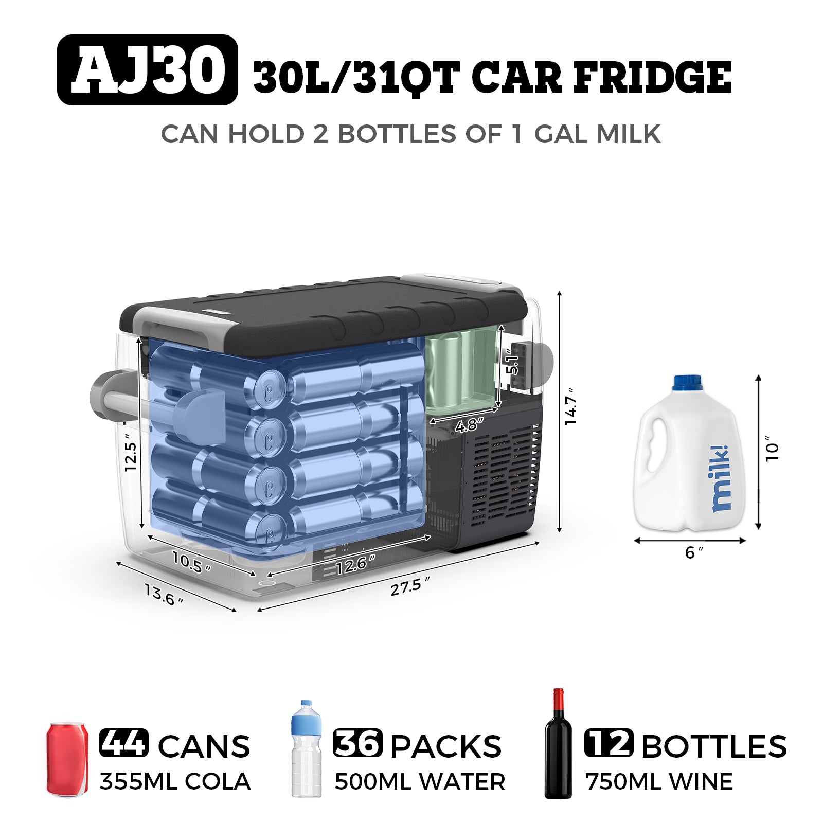 Setpower 32qt AJ30 12V Car Fridge Freezer For RV Camper Overland