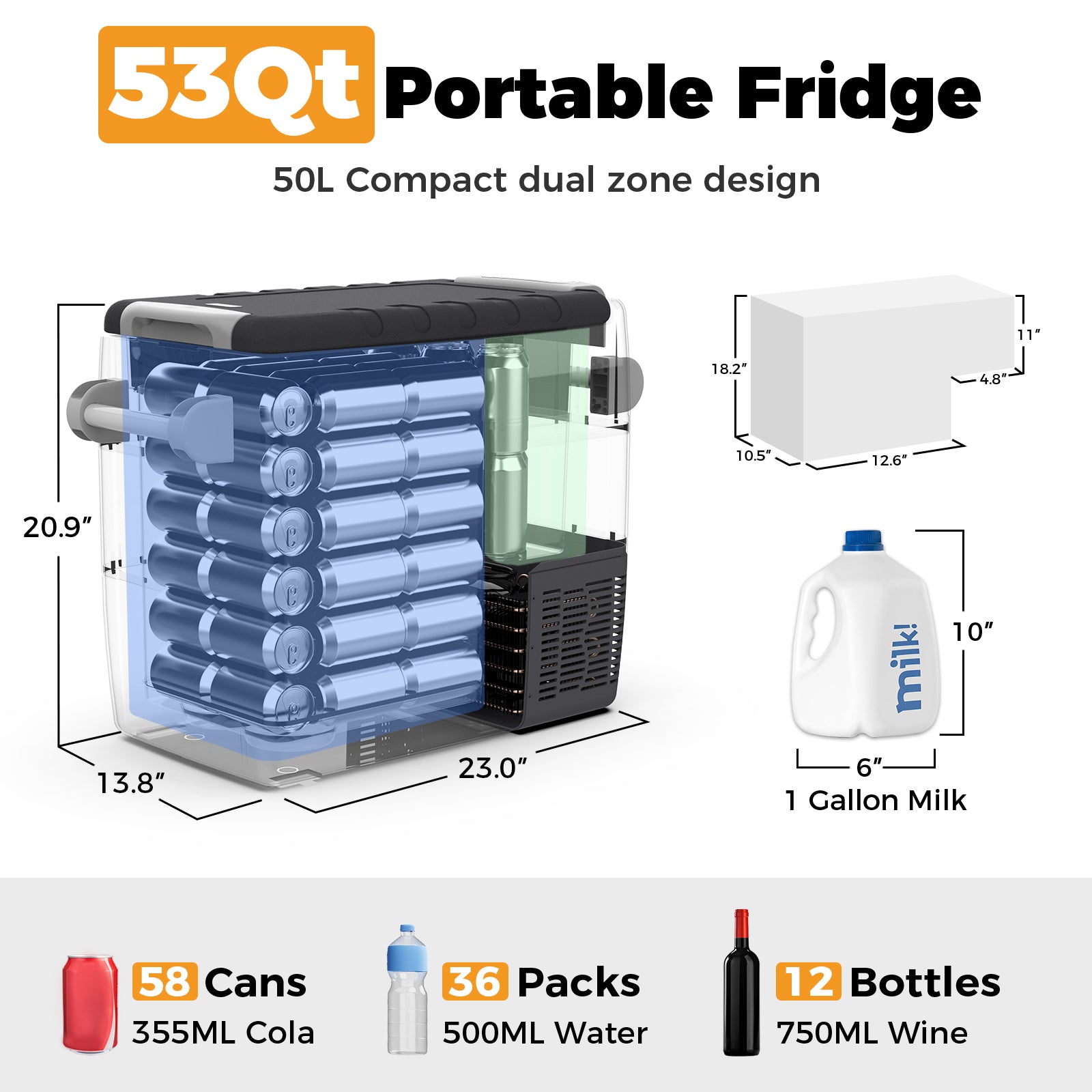 $303 Only | Setpower AJ50 12V Portable Refrigerator RV Car Refrigerator 53Qt