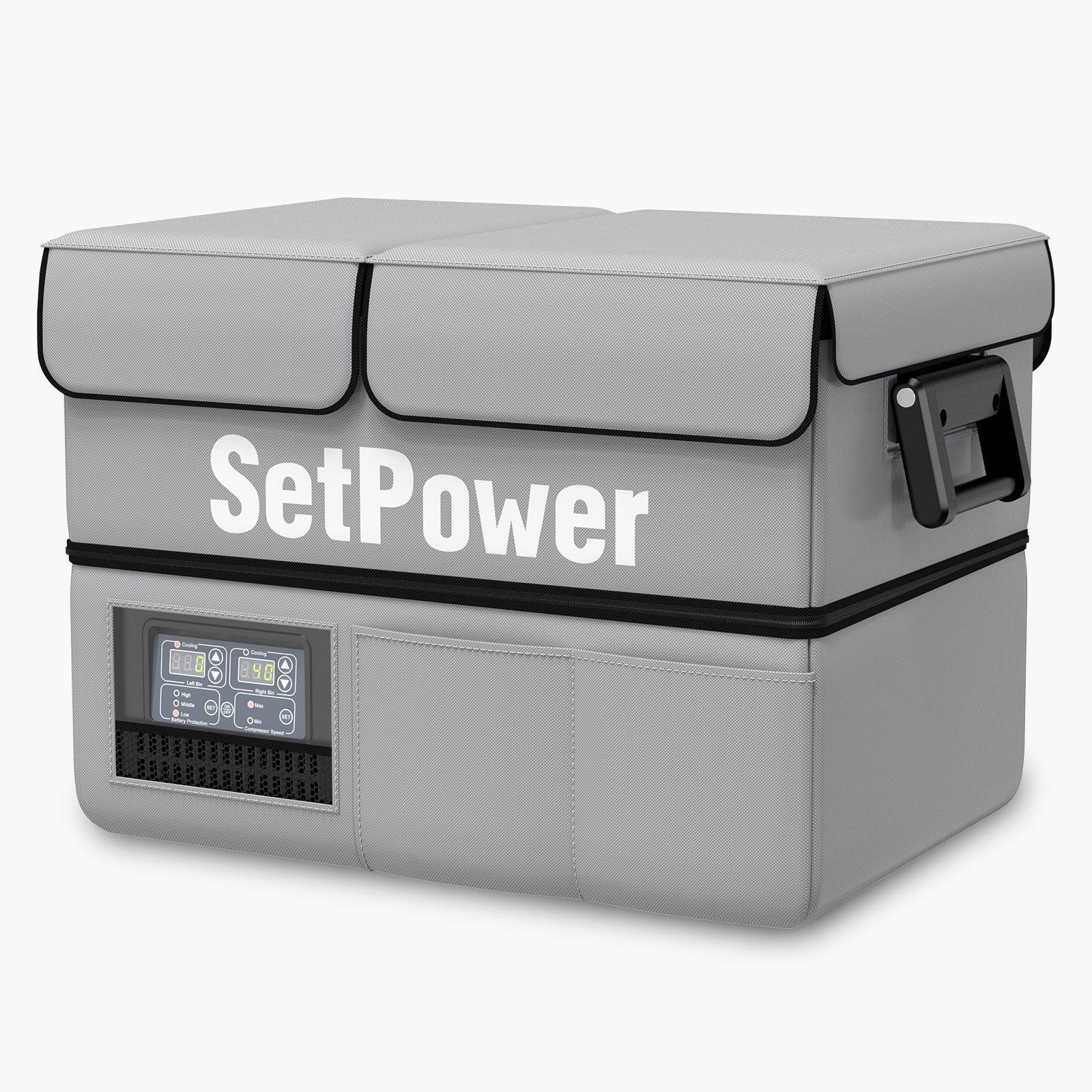 Setpower 37QT PT35 Portable 12V Compressor Fridge for Camper PT35 + AC Adapter + Cover + Slider