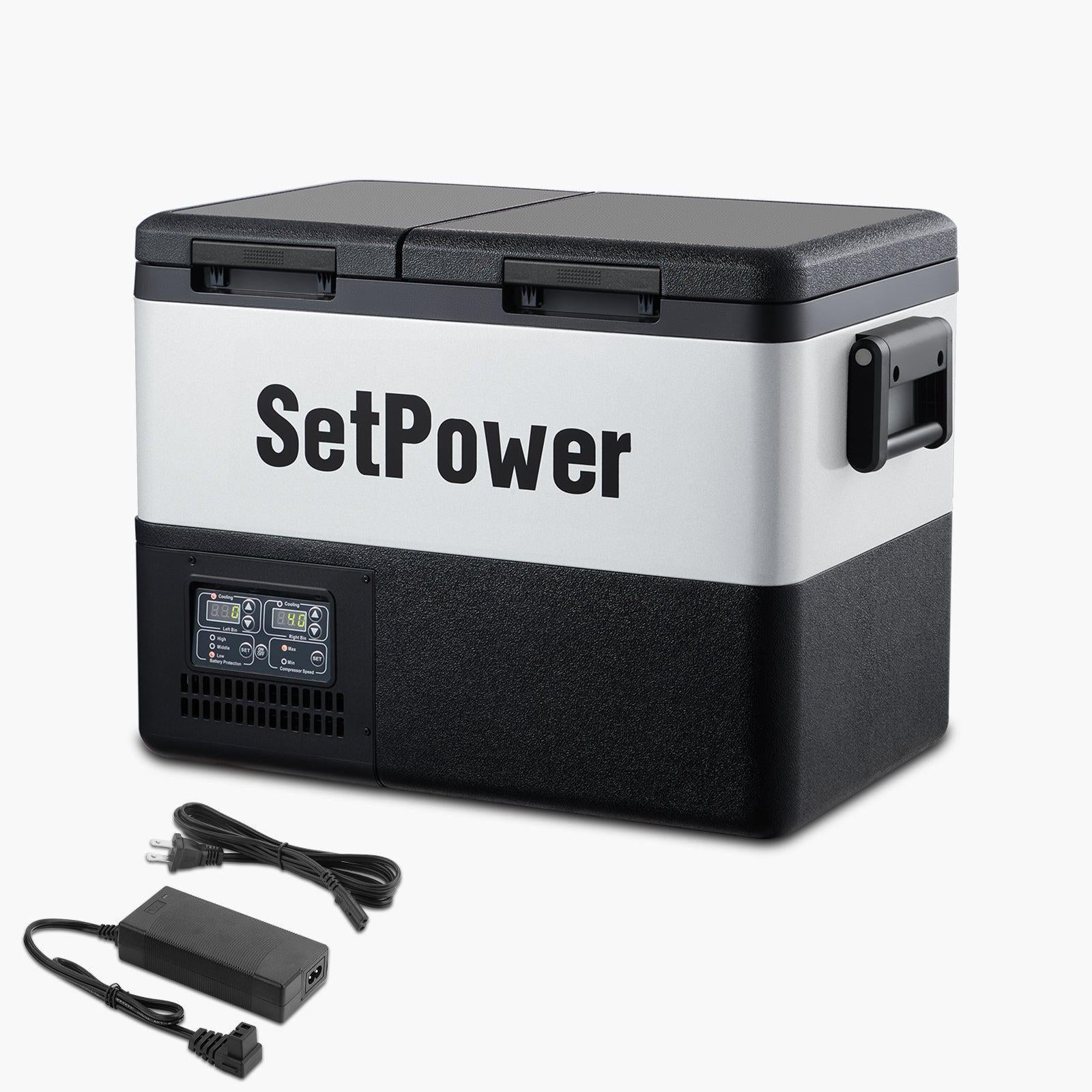 Setpower 37QT PT35 Portable 12V Compressor Fridge for Camper PT35 + AC Adapter + Cover + Slider